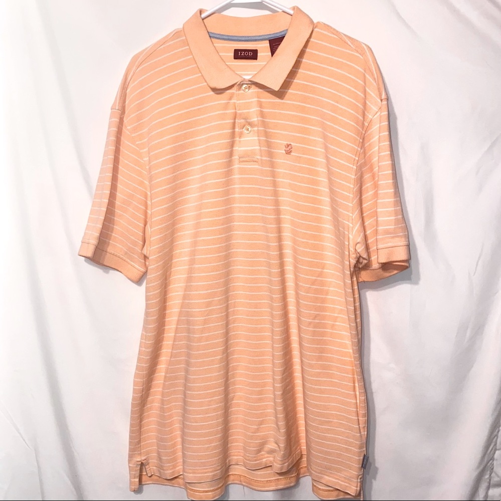 🔥3 for$18 Izod XL Orange Cream Striped Polo